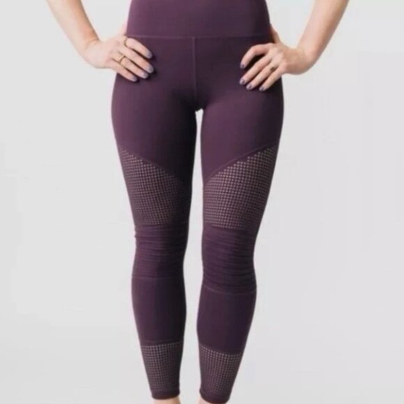 Purple Zyia Active Moto Light Leggings - Picture 1 of 9